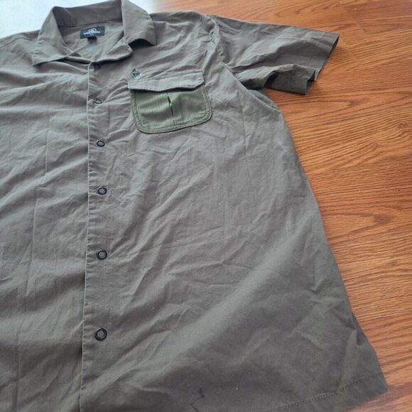 VOLCOM STONE SKATE VITALS ALEC MAJERUS Men's Woven Shirt Medium Military Green - Picture 3 of 11